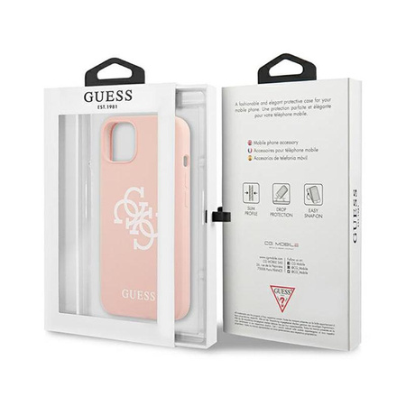 Guess Silikonové pouzdro 4G Big Logo - iPhone 13 mini (růžové)