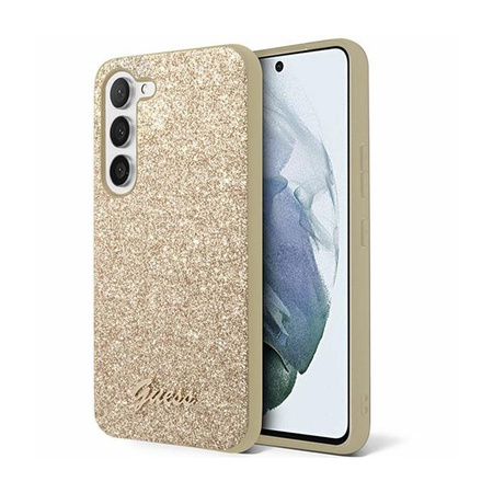 Guess Glitter Flakes Metal Logo Case - Samsung Galaxy S24+ (Gold)