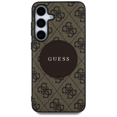 Guess 4G Round Patch Classic Logo MagSafe - Case for Samsung Galaxy S25 (brown)