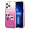 Karl Lagerfeld Farbverlauf Ikonik Karl & Choupette - iPhone 13 Pro Tasche (rosa)