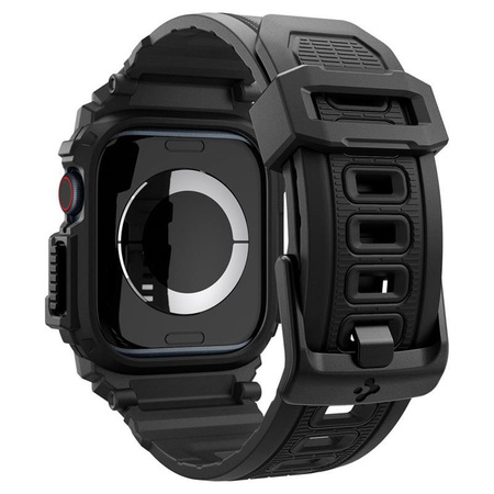 Spigen Rugged Armor Pro - Bracelet avec étui pour Apple Watch 10 46 mm (Noir mat)