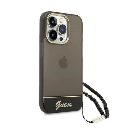 Guess Translucent Pearl Strap - iPhone 14 Pro Max Case (black)