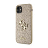 Guess Glitter Script Big 4G - iPhone 11 Case (Gold)