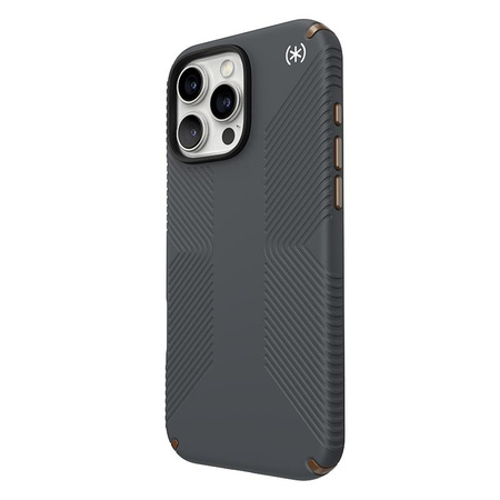 Speck Presidio2 Grip - iPhone 16 Pro Max Case (Charcoal Grey / Cool Bronze / White)