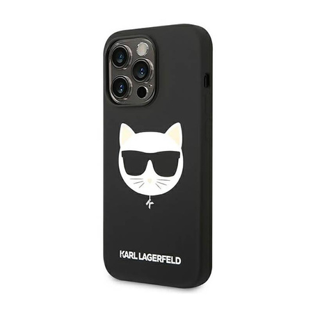 Karl Lagerfeld Choupette Head MagSafe Silicone - Coque iPhone 14 Pro (noir)
