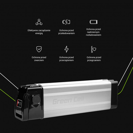 Green Cell - GC Silverfish batterie pour E-Bike avec chargeur 36V 15Ah 540Wh Li-Ion XLR 3 PIN