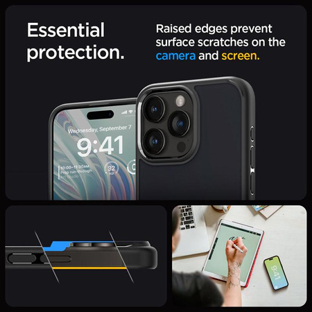 Spigen Ultra Hybrid - tok iPhone 15 Pro készülékhez (Frost Black)