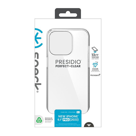 Speck Presidio Perfect-Clear - Étui pour iPhone 15 Pro (transparent)