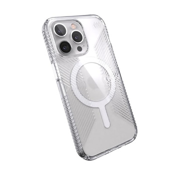 Speck Presidio Perfect-Clear s gripy + MagSafe - pouzdro pro iPhone 13 Pro s povrchovou úpravou MICROBAN (čiré)