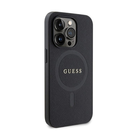 Guess Saffiano MagSafe - Etui iPhone 14 Pro (czarny)