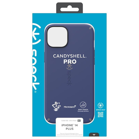 Speck CandyShell Pro - iPhone 14 Plus Tasche mit MICROBAN Beschichtung (Preußisch Blau / Wolkig Grau)