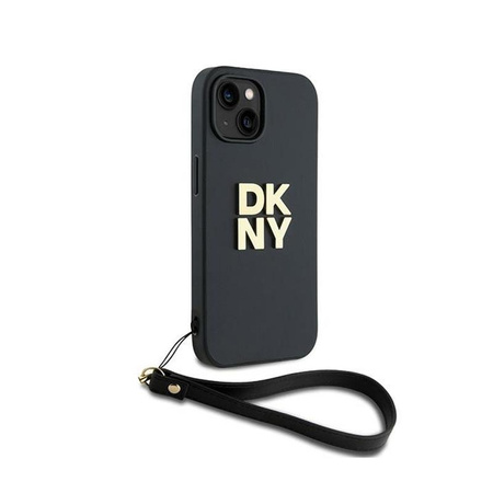 DKNY Wrist Strap Stock Logo - pouzdro pro iPhone 15 / 14 / 13 (černé)