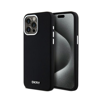 DKNY Liquid Silicone Small Metal Logo MagSafe - Case for iPhone 15 Pro Max (black)