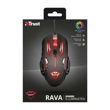 Trust GXT 108 Rava Illuminated - Mysz dla graczy 2000 DPI