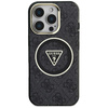 Guess IML Metal Glitter 4G Circle Triangle MagSafe - pouzdro pro iPhone 16 Pro (černé)