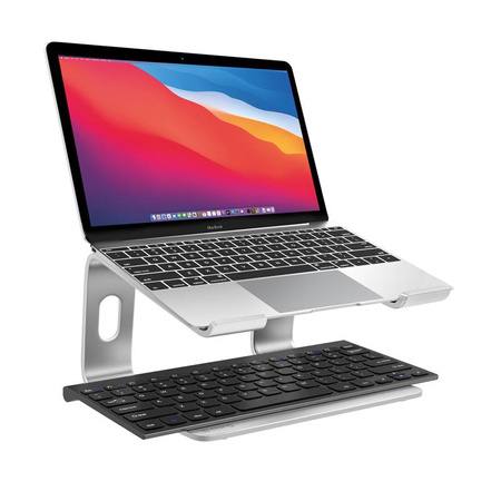 Crong AluBench - Ergonomický hliníkový stojan na notebook (stříbrný)