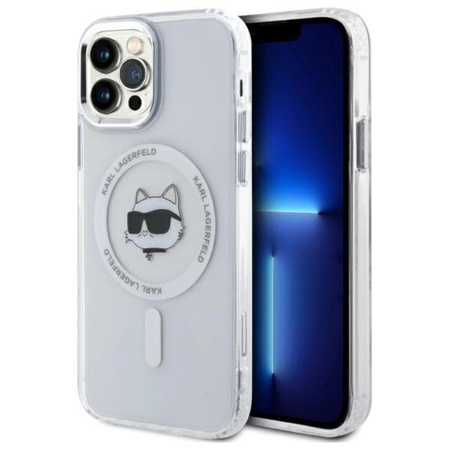 Karl Lagerfeld IML Metal Choupette Head MagSafe - pouzdro pro iPhone 12 / iPhone 12 Pro (bílé)