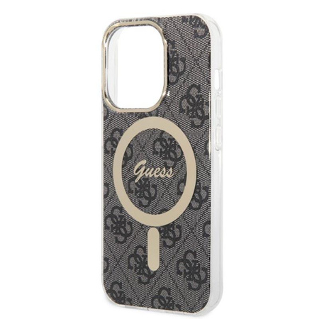 Guess Bundle Pack MagSafe 4G - MagSafe iPhone 14 Pro tok + töltő készlet (fekete/arany)