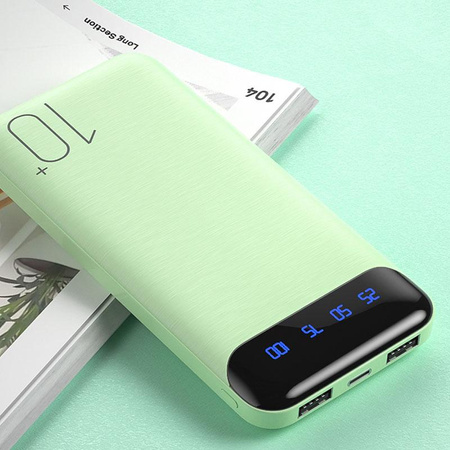 WEKOME WP-161 - Powerbank 10000 mAh Super Aufladung 2xUSB-A LED (Schwarz)