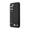 BMW Leder Carbon Blue Line - Tasche für Samsung Galaxy S23+ (schwarz)