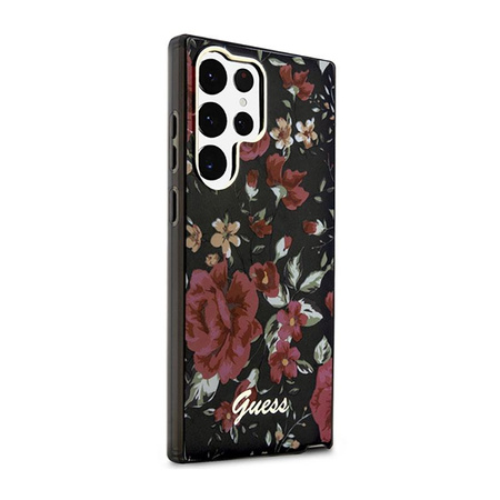 Guess Flower Collection - pouzdro pro Samsung Galaxy S23 Ultra (khaki)
