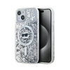 Karl Lagerfeld Liquid Glitter Choupette Head MagSafe - Etui iPhone 15 / 14 / 13 (przezroczysty)