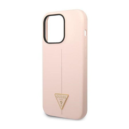 Guess szilikon háromszög logó - iPhone 14 Pro Max tok (rózsaszín)