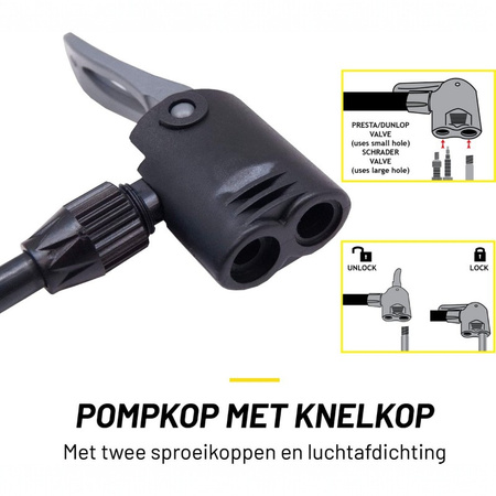 Dunlop - Podlahová pumpa na kola, míče, matrace s manometrem (Modrá)