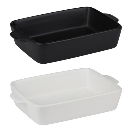 Alpina - Ceramic rectangular ovenproof dish 28x18x6 cm (black)