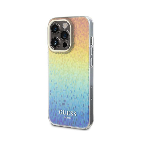 Guess IML Faceted Mirror Disco Iridescent - pouzdro pro iPhone 15 Pro (duhové)