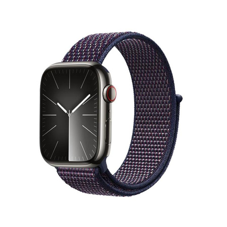 Crong Nylon - Bracelet sport pour Apple Watch 44/45/46/49 mm (Midnight Blue)