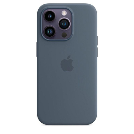 Apple szilikon tok - Szilikon tok MagSafe-rel iPhone 14 Pro készülékhez (vihar kék)