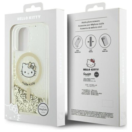 Hello Kitty Liquid Glitter Fever MagSafe - iPhone 16 Case (white / gold)