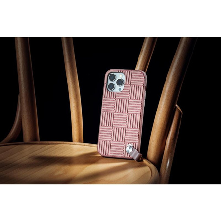 Moshi Altra - tok levehető zsinórral iPhone 13 (antibakteriális NanoShield™) (rózsaszín)