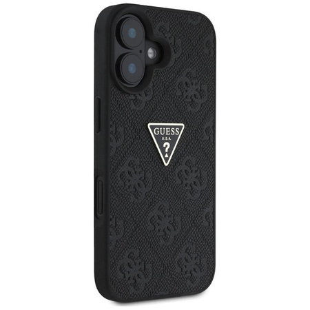 Guess Hot Stamp 4G Pattern Triangle Metal Logo - Hülle für iPhone 16 (schwarz)
