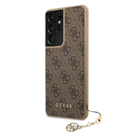 Guess 4G Charms Collection - Etui Samsung Galaxy S21 Ultra (brązowy)