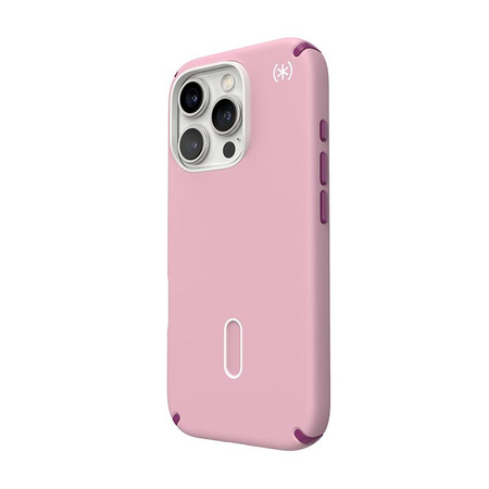 Speck Presidio2 Pro ClickLock & MagSafe - iPhone 16 Pro Case (Wednesday Pink / Boysenberry Purple / White)