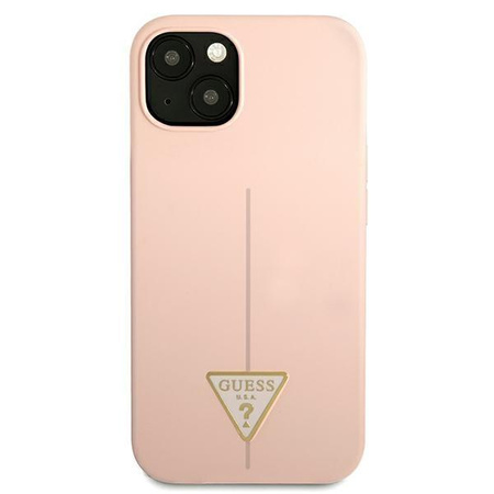 Guess szilikon háromszög logó - iPhone 13 tok (rózsaszín)