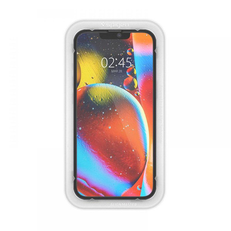 Spigen Alm Glass FC 2-Pack - Tvrzené sklo pro iPhone 16e / iPhone 14 / iPhone 13 / iPhone 13 Pro 2 ks (černý rámeček)