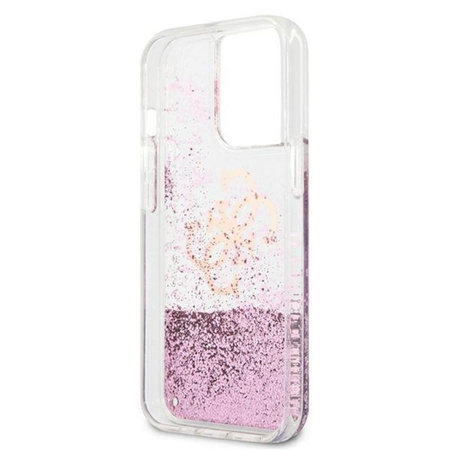 Guess Peony Liquid Glitter - Coque iPhone 13 Pro Max (rose)