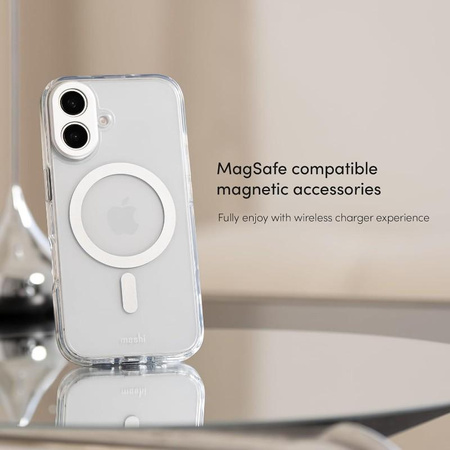 Moshi iGlaze MagSafe - Etui iPhone 16 Pro (Luna Silver)