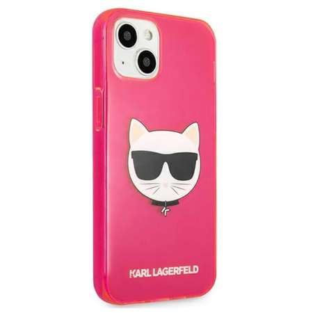 Karl Lagerfeld Choupette Head - Coque iPhone 13 (rose fluo)