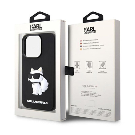 Karl Lagerfeld 3D Rubber NFT Choupette - Coque iPhone 14 Pro (Noir)