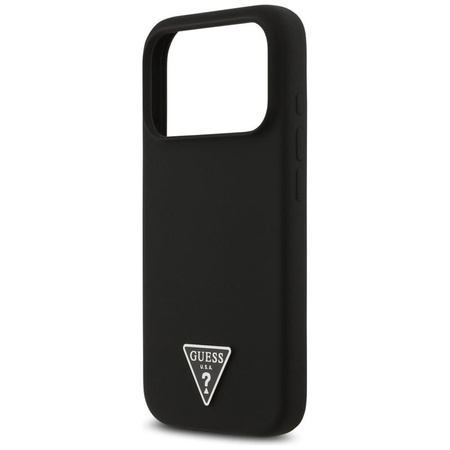 Guess Silicone Triangle Logo MagSafe - Pouzdro iPhone 17 Pro Max (černý)