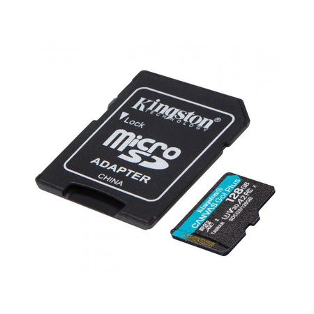 Kingston Canvas Go Plus microSDXC - 128 GB A2 Class 10 UHS-I U3 V30 memory card 170/90 MB/s with adapter