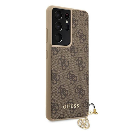 Kolekce Guess 4G Charms - pouzdro pro Samsung Galaxy S21 Ultra (hnědé)