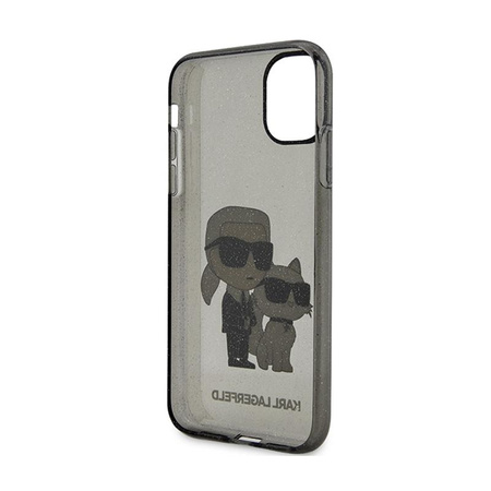 Karl Lagerfeld IML Glitter Karl & Choupette - iPhone 11 Tasche (schwarz)