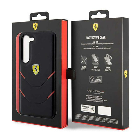 Ferrari Hot Stamp Lines - pouzdro pro Samsung Galaxy S23 (černé)