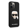 Silikonové pouzdro Karl Lagerfeld Iconic Karl`s Head - iPhone 13 Pro Max (černé)