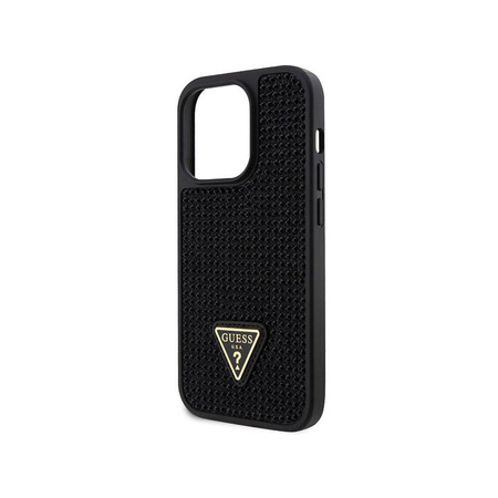 Guess Rhinestone Triangle - pouzdro pro iPhone 14 Pro (černé)